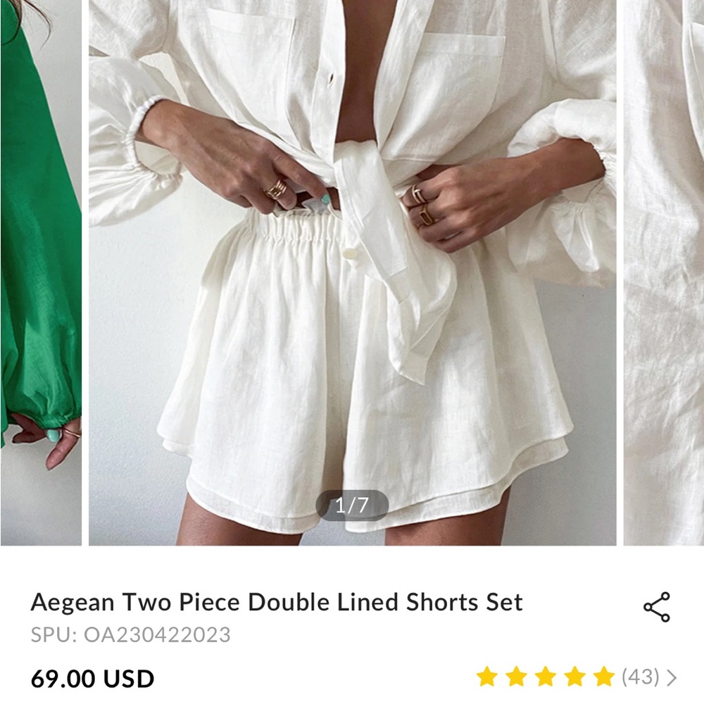 Commense White Double Lined Women Shorts